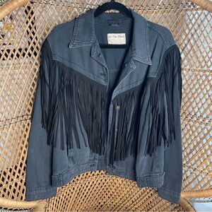 Free People Fringe Denim Jacket